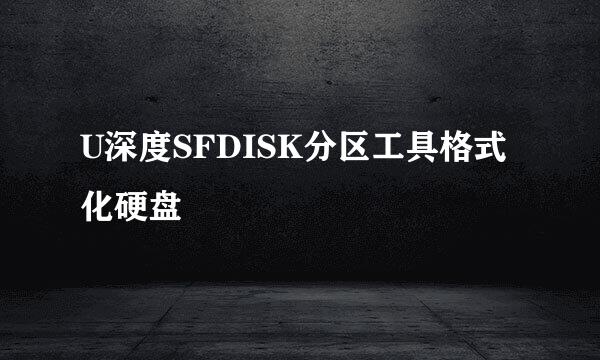 U深度SFDISK分区工具格式化硬盘