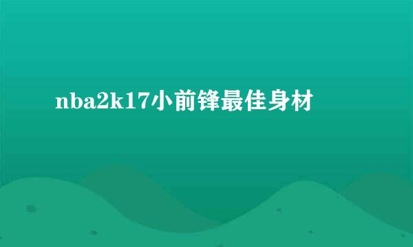 nba2k17小前锋最佳身材