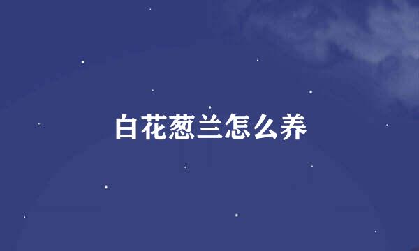 白花葱兰怎么养