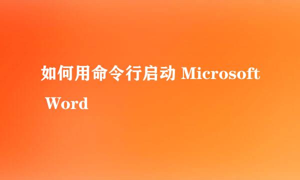 如何用命令行启动 Microsoft Word