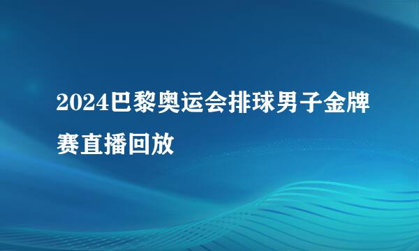 2024巴黎奥运会排球男子金牌赛直播回放