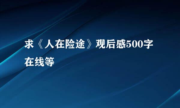 求《人在险途》观后感500字在线等