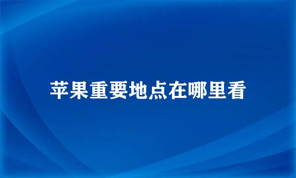 苹果重要地点在哪里看