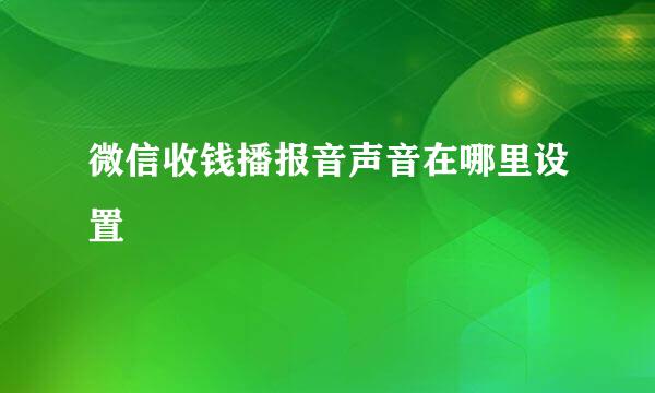 微信收钱播报音声音在哪里设置