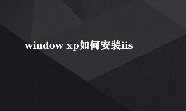 window xp如何安装iis