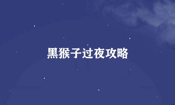 黑猴子过夜攻略