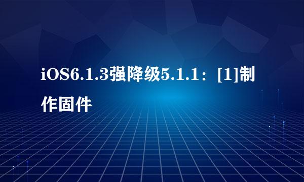 iOS6.1.3强降级5.1.1：[1]制作固件