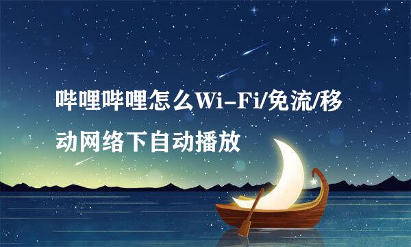 哔哩哔哩怎么Wi-Fi/免流/移动网络下自动播放