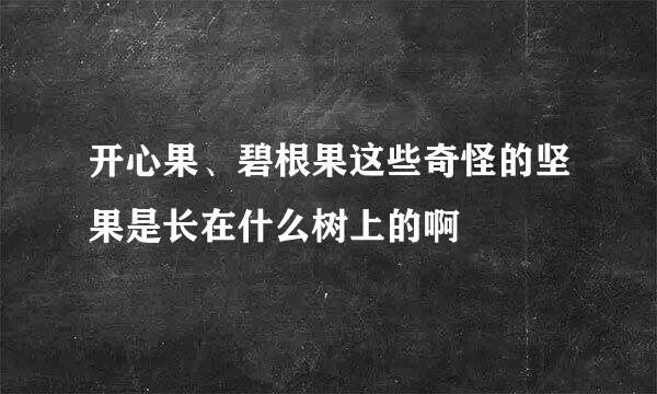 开心果、碧根果这些奇怪的坚果是长在什么树上的啊