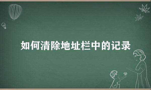 如何清除地址栏中的记录