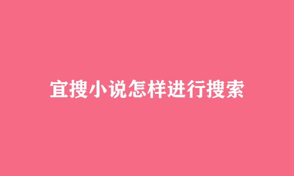 宜搜小说怎样进行搜索