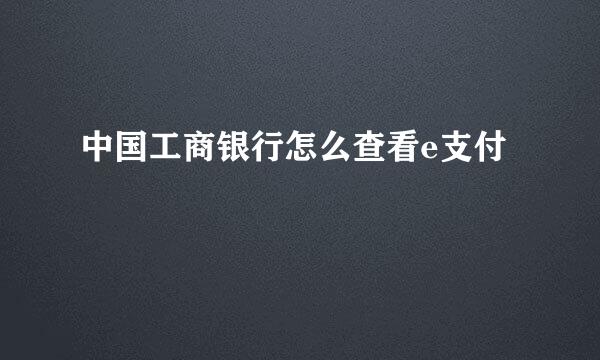 中国工商银行怎么查看e支付