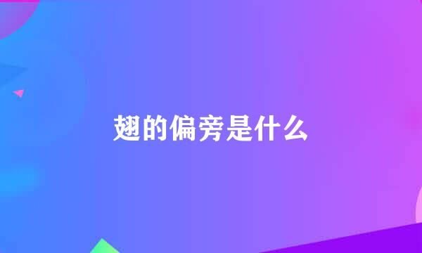 翅的偏旁是什么