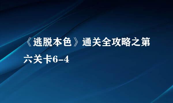 《逃脱本色》通关全攻略之第六关卡6-4