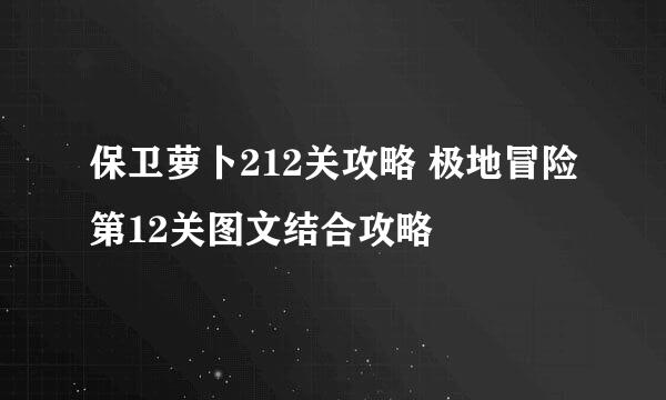 保卫萝卜212关攻略 极地冒险第12关图文结合攻略