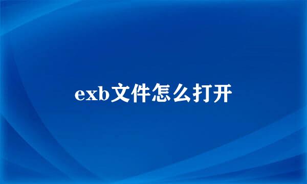 exb文件怎么打开