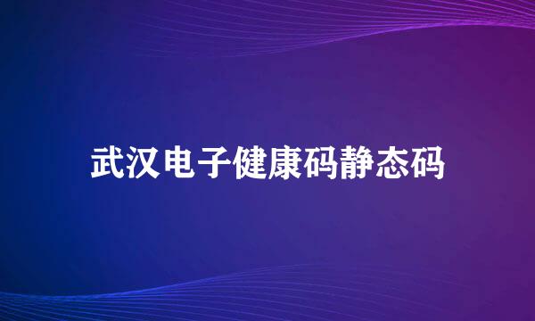 武汉电子健康码静态码