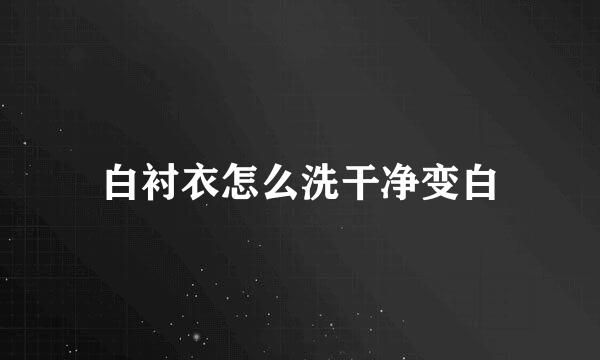 白衬衣怎么洗干净变白