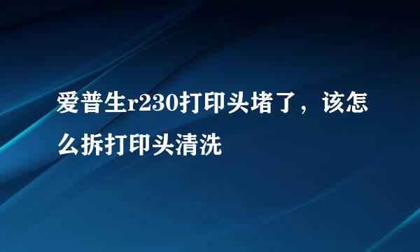 爱普生r230打印头堵了，该怎么拆打印头清洗