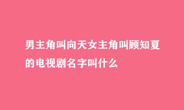 男主角叫向天女主角叫顾知夏的电视剧名字叫什么