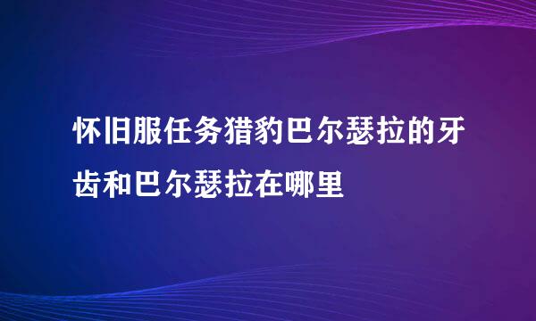 怀旧服任务猎豹巴尔瑟拉的牙齿和巴尔瑟拉在哪里