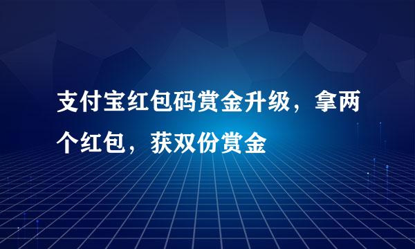 支付宝红包码赏金升级，拿两个红包，获双份赏金