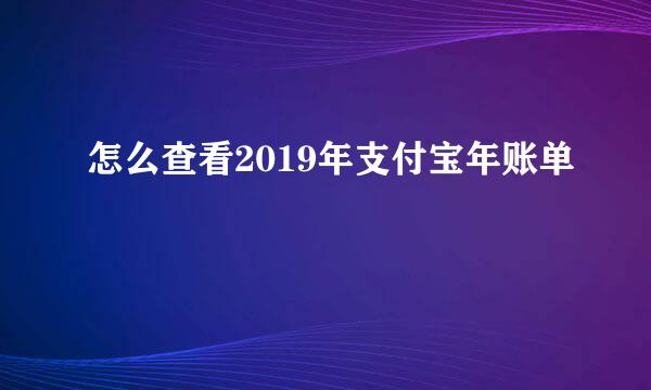 怎么查看2019年支付宝年账单