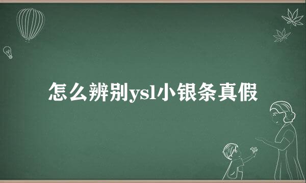 怎么辨别ysl小银条真假