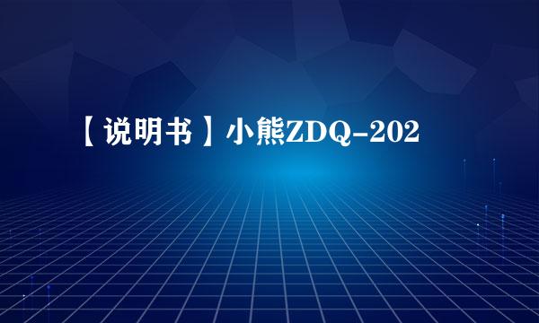 【说明书】小熊ZDQ-202