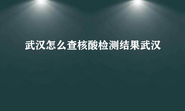 武汉怎么查核酸检测结果武汉