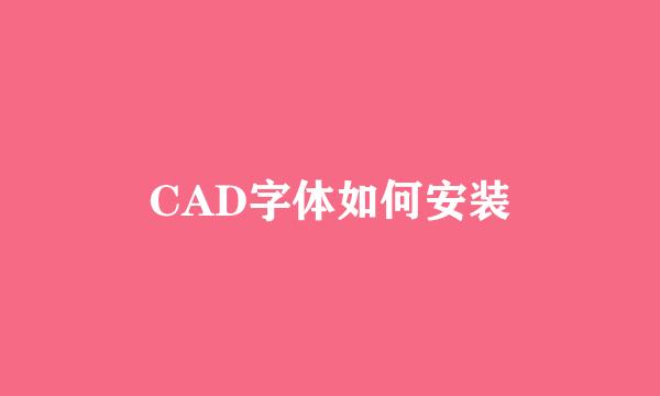 CAD字体如何安装