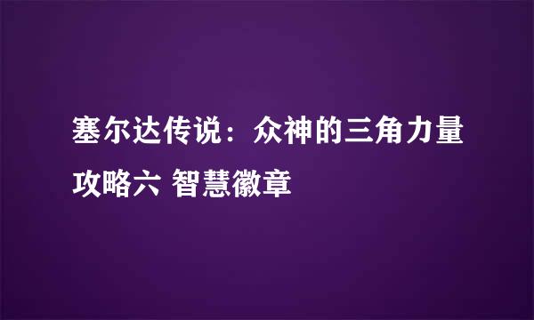 塞尔达传说：众神的三角力量攻略六 智慧徽章