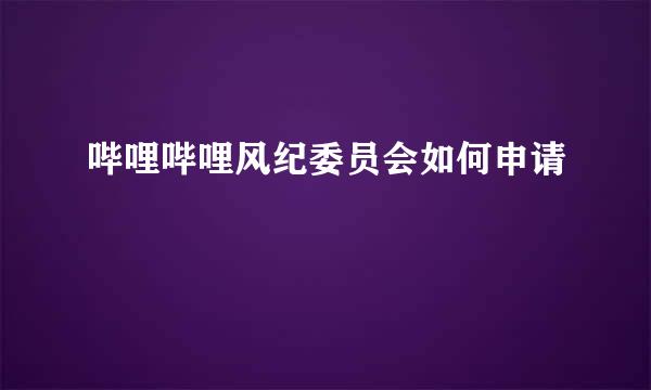 哔哩哔哩风纪委员会如何申请