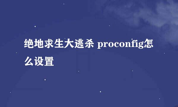 绝地求生大逃杀 proconfig怎么设置