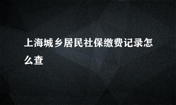 上海城乡居民社保缴费记录怎么查