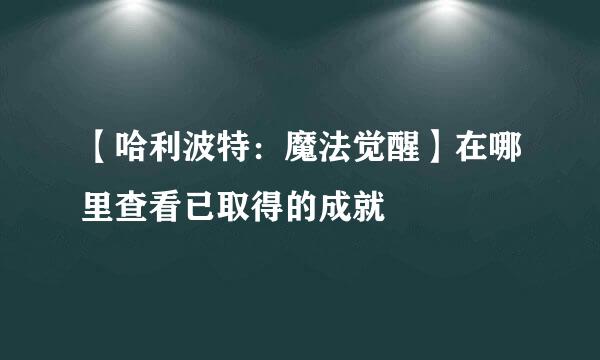 【哈利波特：魔法觉醒】在哪里查看已取得的成就