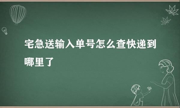 宅急送输入单号怎么查快递到哪里了