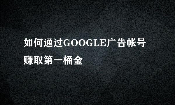 如何通过GOOGLE广告帐号赚取第一桶金