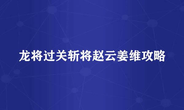 龙将过关斩将赵云姜维攻略