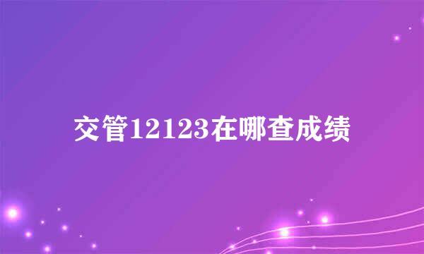 交管12123在哪查成绩