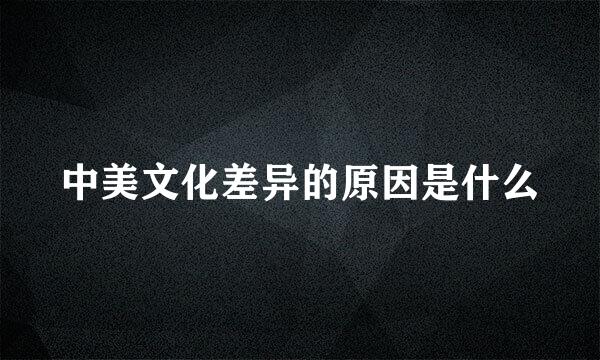 中美文化差异的原因是什么