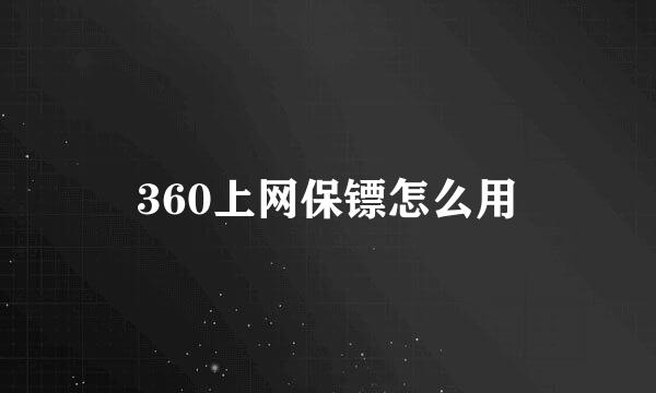 360上网保镖怎么用