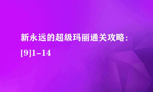 新永远的超级玛丽通关攻略：[9]1-14