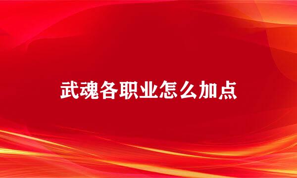 武魂各职业怎么加点