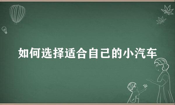 如何选择适合自己的小汽车