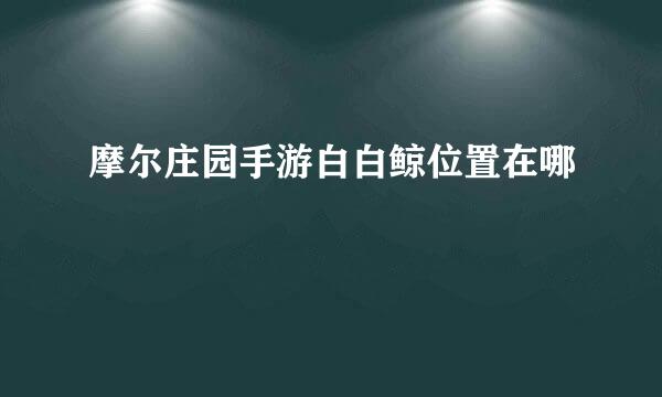 摩尔庄园手游白白鲸位置在哪