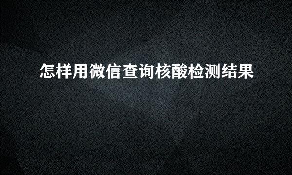 怎样用微信查询核酸检测结果