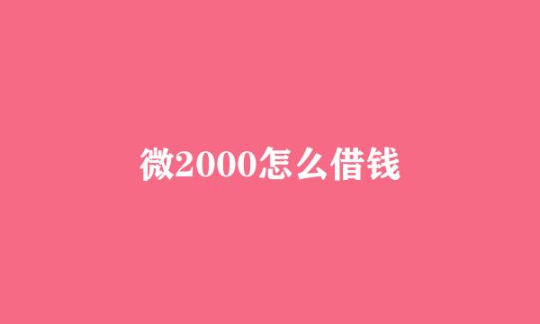 微2000怎么借钱