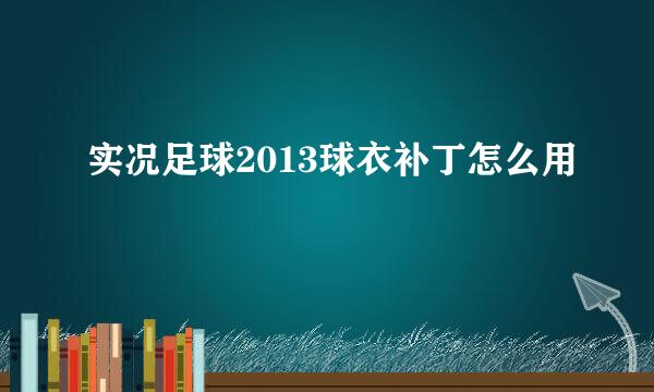 实况足球2013球衣补丁怎么用