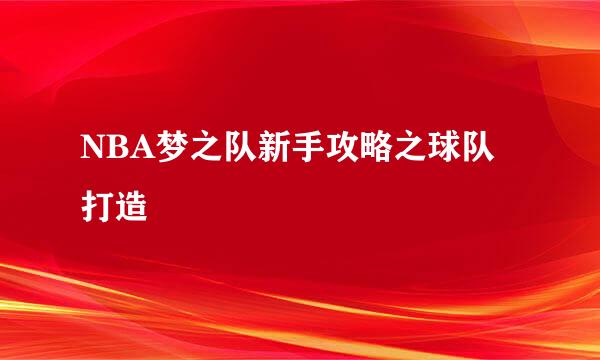 NBA梦之队新手攻略之球队打造